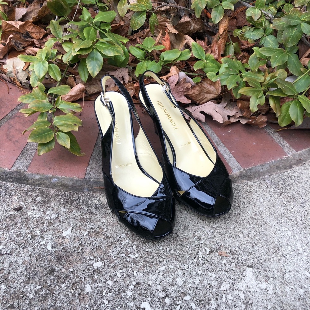 Bruno Magli Leather Heart Heels